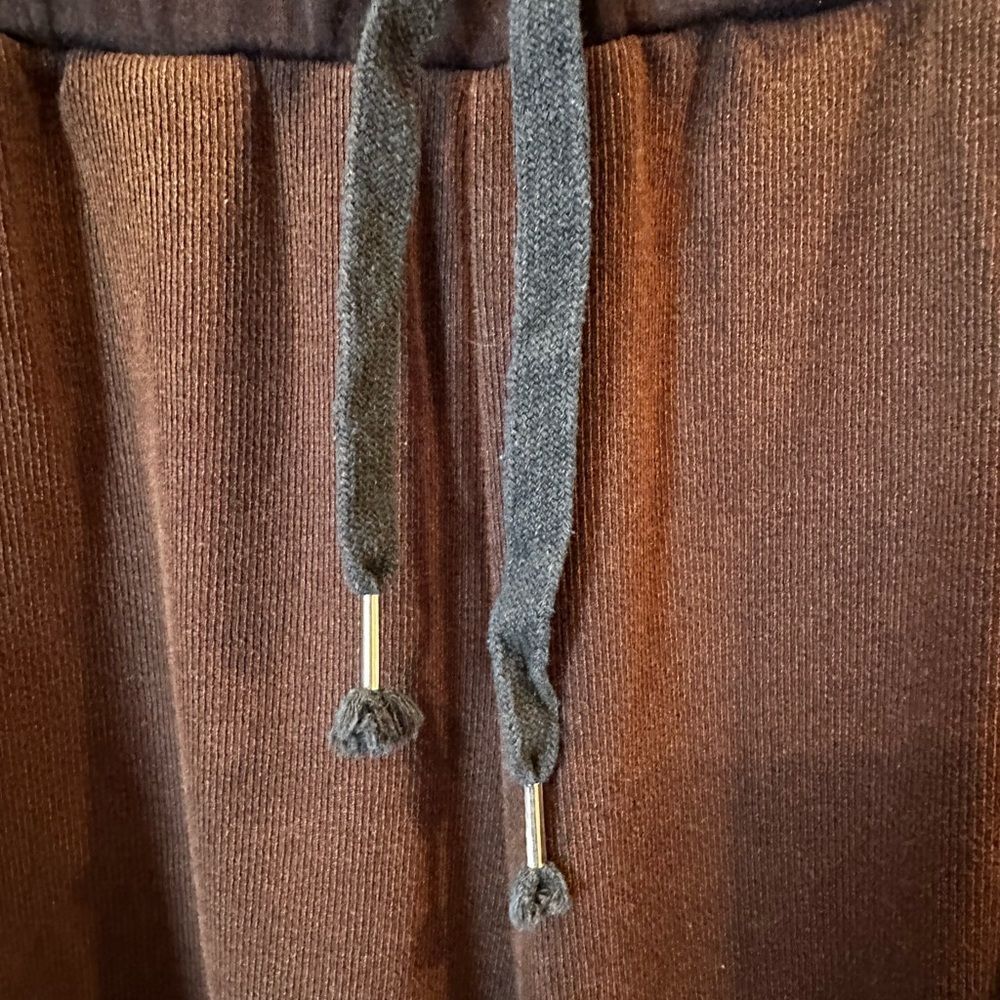 POL pants Wide Leg Cargo Pants in Dark Brown with Black Waistband athleasure NEW - Picture 5 of 8